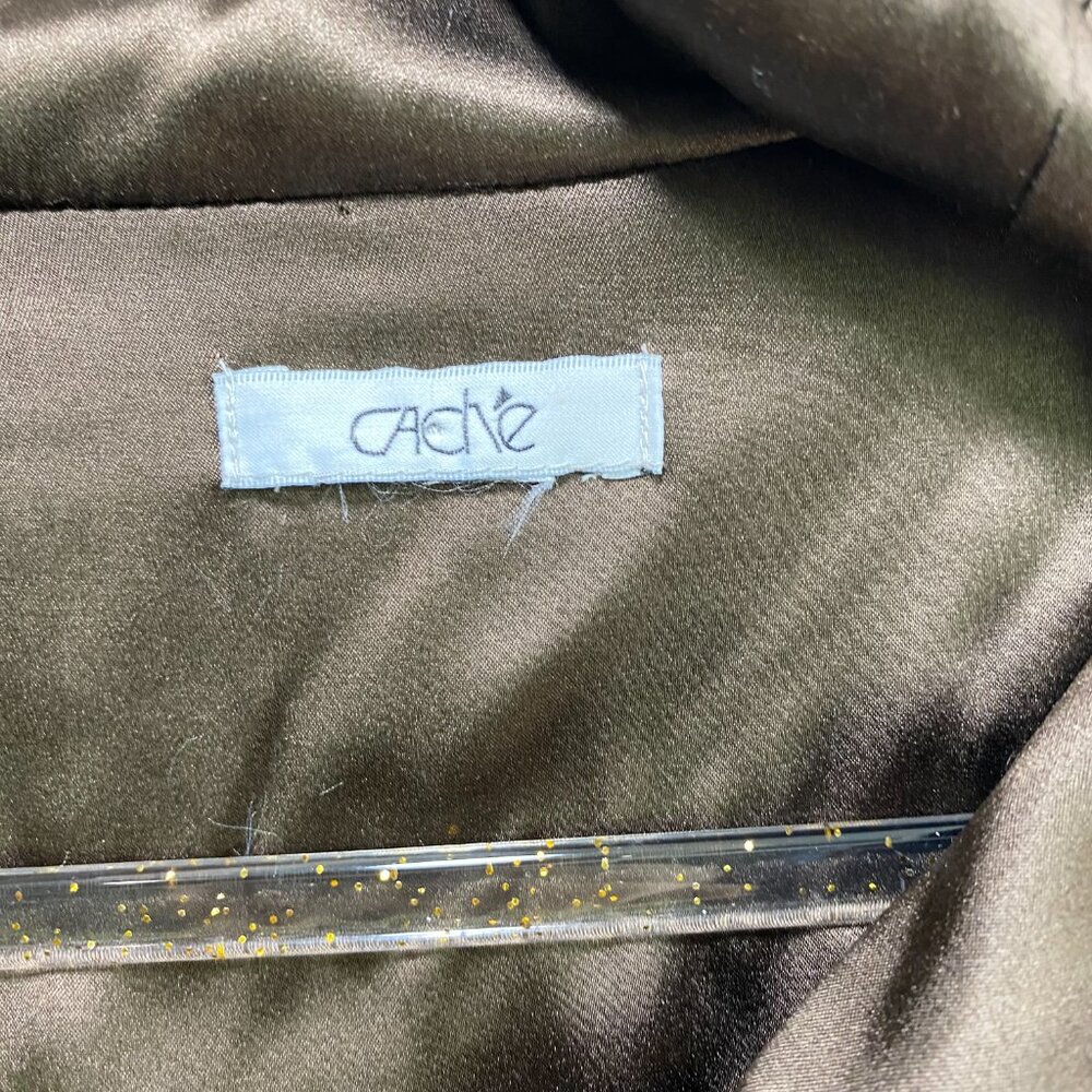 Cache Brown Utility Jacket with Ruffle Collar - Picture 4 of 10